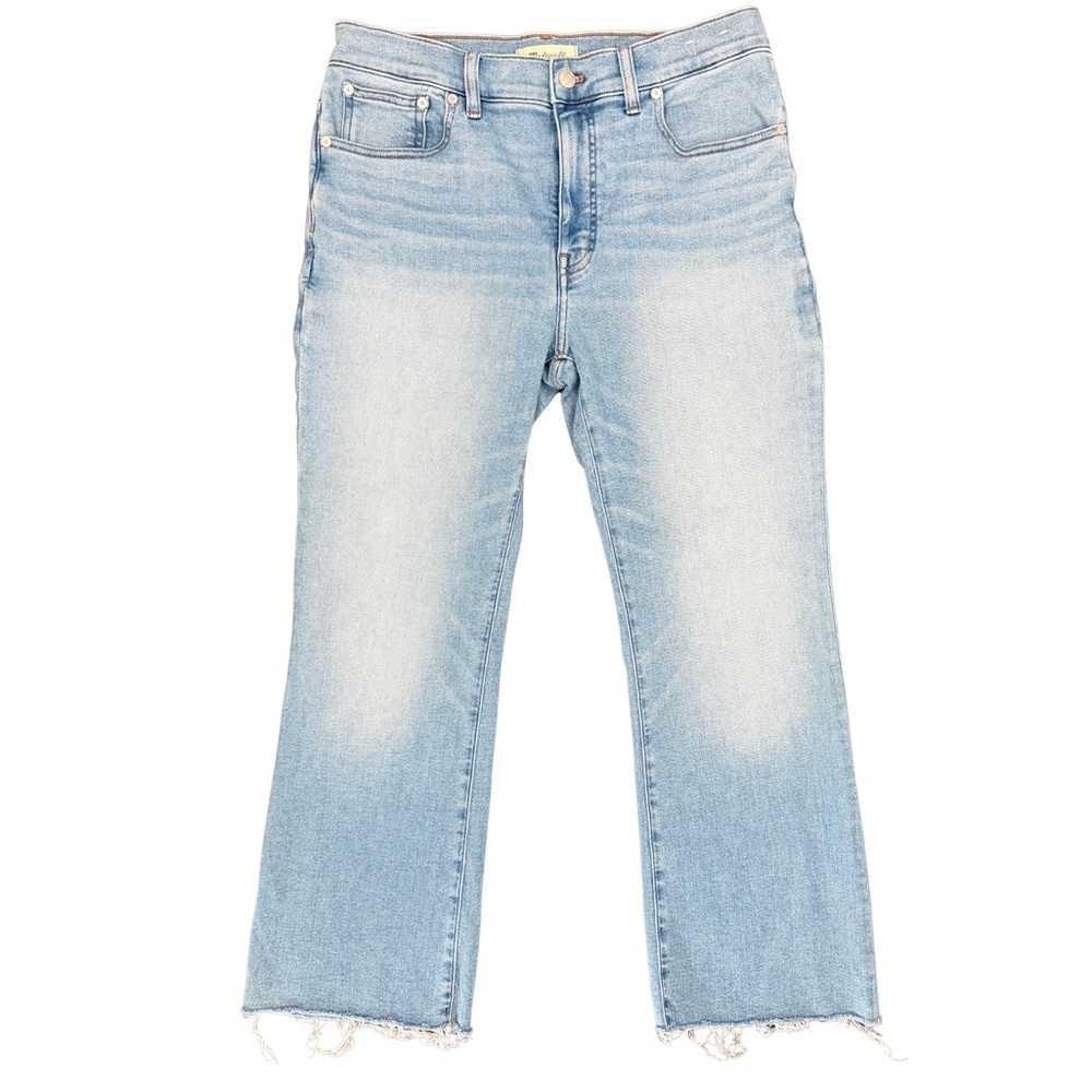 Madewell Mid-Rise Kick Out Jeans Size 30 Light Wash Raw Hem Ankle
